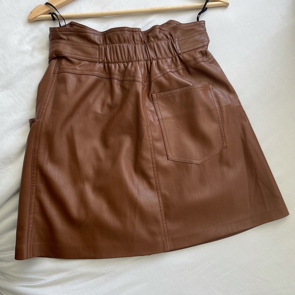 New with Tags Nanushka brown vegan leather skirt - Picture 2 of 4